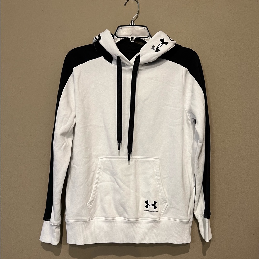 Women’s White and Black Under Amour Hoodie Size S